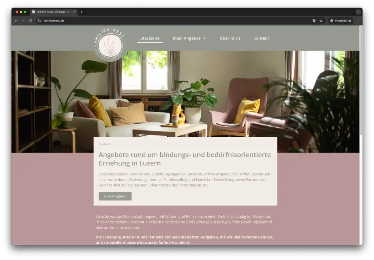 Website für Familiennest